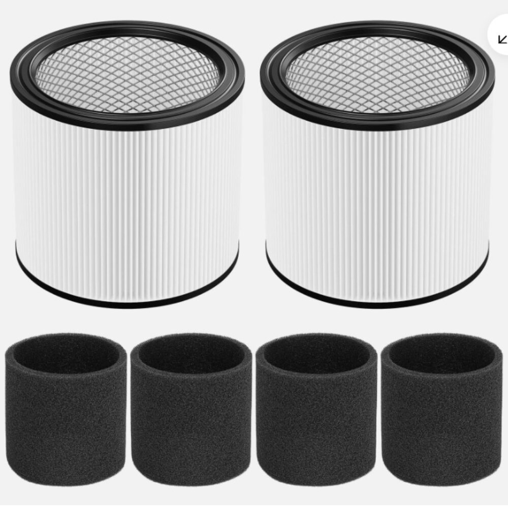 Cabiclean Foam Sleeve Filter for Shop-Vac 90304, 90350, 90333 Wet/Dry Vacuum 2Pc